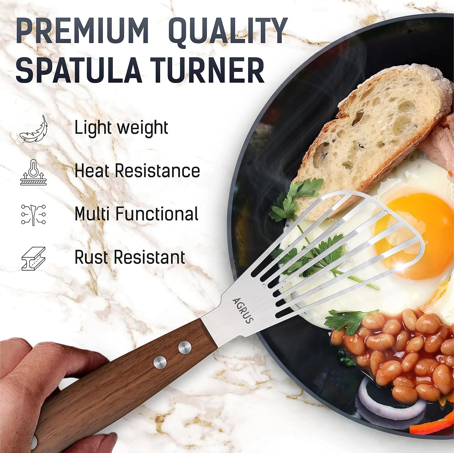 Spatula Stainless Steel Kitchen Utensils for Cooking Turner 10.5 inch